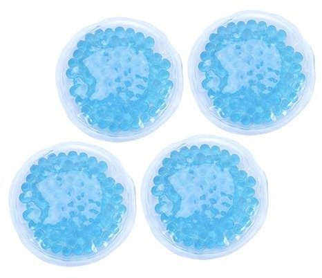 SOLUSTRE Kühlpads 4 Stück 8cm Rund Gel Packung mit Wärme und Kältetherapie Wiederverwendbar Blaue Kühlkompresse zur Brustpflege Stilleinlage Schmerztherapie