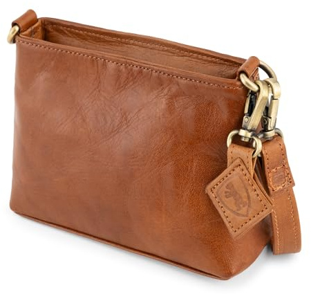 Berliner Bags Vintage Umhängetasche Marbella XS, Kleine Schultertasche Crossbody Bag aus Leder, Handtasche für Damen - Braun
