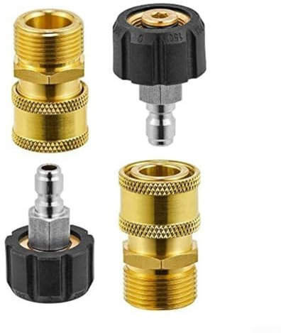HEIBTENY Hochdruckreiniger Adapter Setzt M22 14 Mm Auf 1/4 Schnellverbindungsanschlüsse Schnelltrennschlauch Armaturen 2 Paar Schnellkupplungen Mit Innengewinde