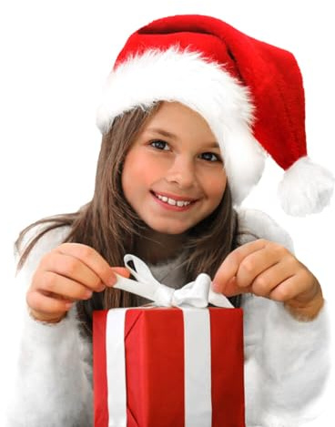 Jonami Gorro de Papá Noel para niños de 5-9 años, de peluche, color rojo, para niños, talla única, accesorio de Navidad