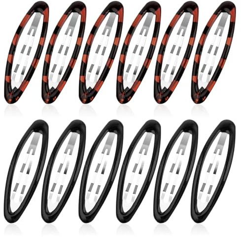 Haarclips, 12 Stück Haarspangen Damen Klein Oval Snap Haars Pange Vintage Flache Haars Pangen Metall Schildkröte Haars Pangen Rutsch Feste Haar-Styling-Clips Für Frauen Mädchen