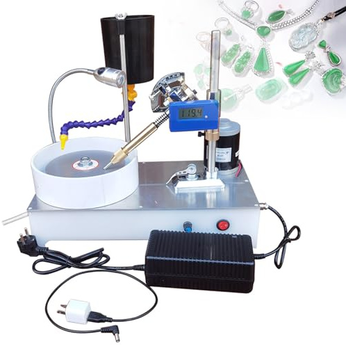 Polisseuse Gemmes Machine de Polissage de Bijoux 120 W 2800RPM avec affichage numérique manipulateur mécanique précis, pour pierre de jade et cristal Rock Jewel