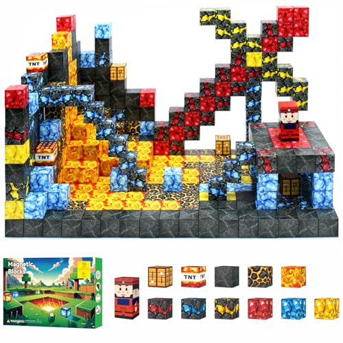 Yolla Loos Giocattoli con mattoncini magnetici - Set di giocattoli Montessori da 70 pezzi, un regalo per bambini dai 3 anni in su