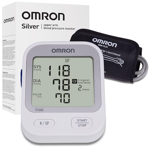 OMRON Silver Blood Pressure Monitor for Home Use & Upper Arm Blood Pressure Cuff - #1 Doctor & Pharmacist Recommended Brand - Clinically Validated - Connect App