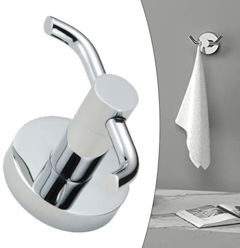 Gancho doble de acero inoxidable, colgador de puerta de baño para toallas, ganchos de acero inoxidable, ganchos de acero inoxidable, ganchos de doble capa de pared