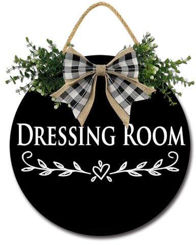 Geroclonup Door Sign Dressing Room Sign Funny Wreaths Hanging Wooden Plaque Decoration Round Rustic Wood Farmhouse Wreaths Decor for Home Front Door Housewarming 30cm