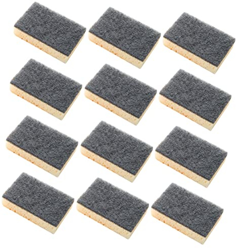 Healeved 24pcs Heavy Duty Double Sided Cleaning Sponge Wipe for Kitchen Dishwashing Abrasive Scouring Pad for Dishes