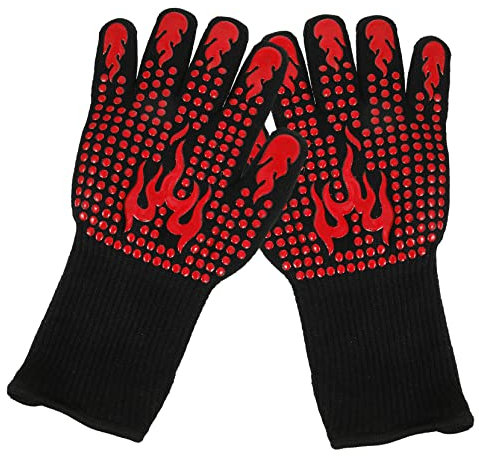 Cabilock Hitzeschutz Handschuh Feuerbeständige Grillhandschuhe Hitzebeständiger Ofenhandschug Rutschfester Wärmeisolationshandschuh Küchenhandschuhe Für Verbrühungsschutz
