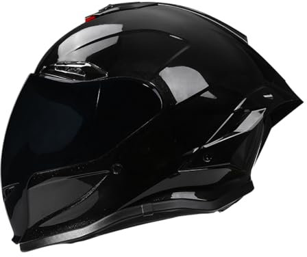 Woljay Casco integrale da moto Caschi da moto per adulti Uomo Donna Corsa Strada Ciclomotore Approvato DOT ECER22-05 (Gloss Black,Medium)