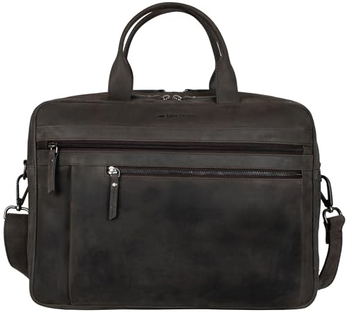 Marc Peter Laptoptasche Los Angeles I Leder Umhängetasche für 15.6 zoll Laptop I Aktentasche für Notebook I Tasche für Damen und Herren