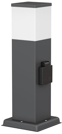 ledscom.de Pollerleuchte POLLY für außen, 35cm, anthrazit, Steckdose, inkl. G9 Leuchtmittel, 596lm, weiß