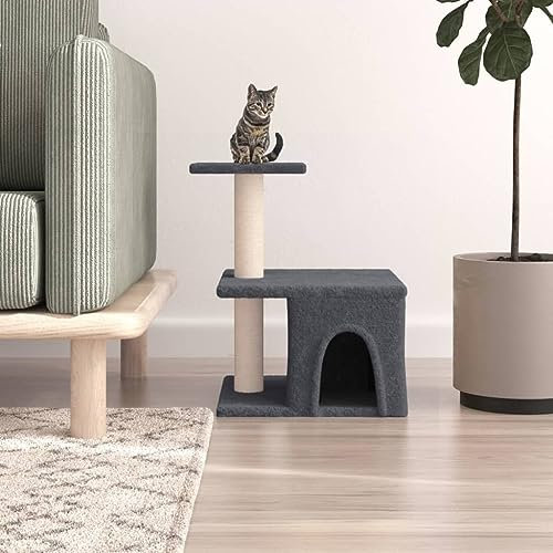 Juroupi Rascador para Gatos con Postes de sisal Gris Oscuro 48 cm Recambio Rascador para Gatos