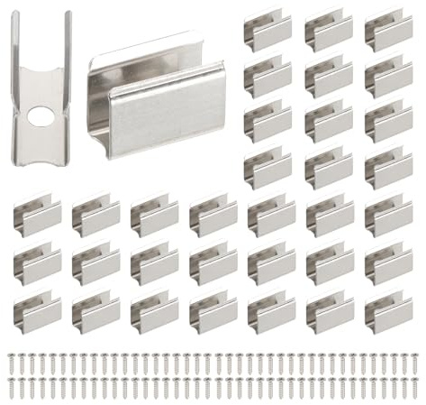 PATIKIL 50 Pezzi Supporto Per Luci Al Neon A Forma Di Cordone 6x12mm E Cavo | Clip Di Fissaggio In Acciaio Inox, Per Supporto Le Con Viti Per Luci A Striscia Le