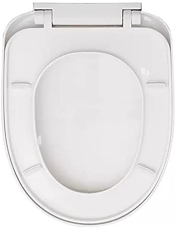 Copriwater, Copriwater, Copriwater con Finitura Lucida, Bianco, Fissaggio dall'alto, Cerniere Regolabili, Bagno e Servizi igienici sul Coperchio del Water, Facile da Pulire, Facile da Instal