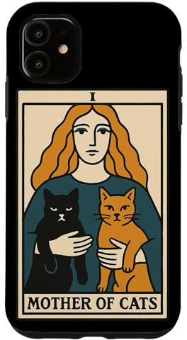 Illustration de carte de tarot art chat mère des chats Coque pour iPhone 11