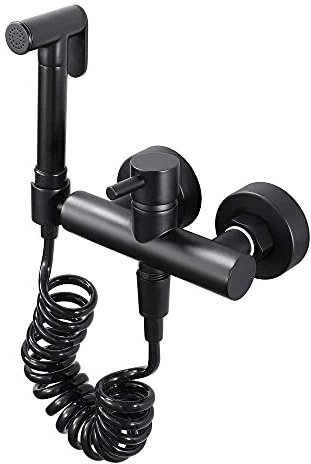 Küchenspülenarmaturen Badezimmer-WC-Bidet-Sprühset mit Zwei Funktionen und Mischventil für heißes und kaltes Wasser, Chrom, Abstand der Montagelöcher