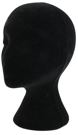 Männlicher Kopfmodell, Schaumstoff-Mannequin, Kopfmodell zur Präsentation von Perücken, Haaren, Hüten, Schaumstoff-Mannequin (schwarz, Einheitsgröße)