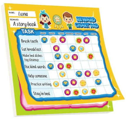 Genérico Tabla De Recompensas con Pegatinas para Niños Y Comportamiento | Tablero Magnético Visual De Tareas Infantiles | Material Interactivo para Tareas Educativas, Control De Hábitos Y Uso En Aula