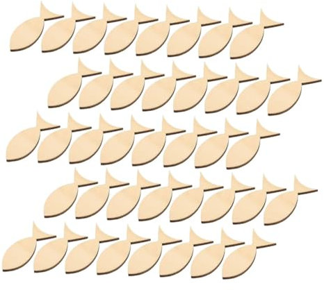 Veemoon 100stücke Holzfischdeko Unvollendete Fischform Holz Ausschnitte Diy Bastelbedarf Meerestier Holzverzierungen Natur Holzdeko Für Heimdekoration
