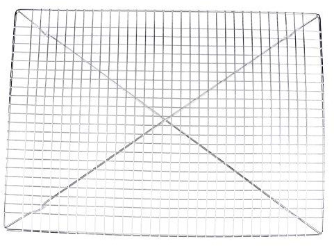 Rejilla antiadherente de acero inoxidable para hornear, enfriar pasteles, pan, galletas, parrilla, apta para horno, apta para lavavajillas, utensilio de cocina de 46 x 33 x 2,8
