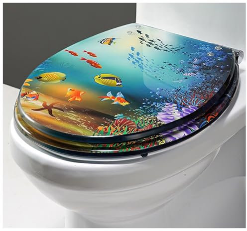 Sedile WC, Copri WC Chiusura Ammortizzata, Copriwater Universali O/U/V Forma Universale Copri Water Tavolette Coperchio Water, Tavoletta WC Bagno In Resina J