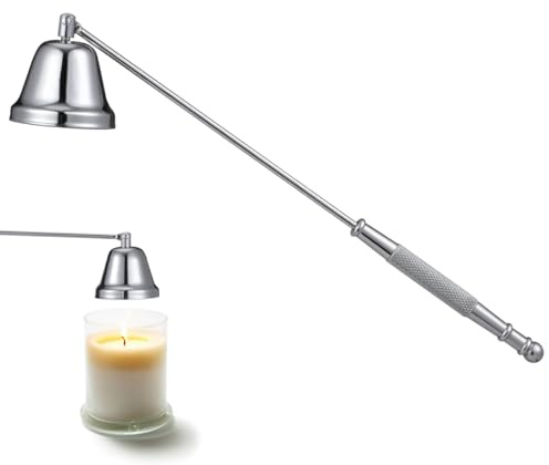 NOLITOY Estintore per candele, strumento sicuro per cancellare il design per la casa, matrimoni e feste da maneggiare senza rischio di lesioni, argento accattivante