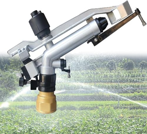 1,5 pouce Impact Sprinkler, Agriculture Farm Irrigation Sprinkler, Rotation automatique à 360 degrés, angle réglable, arrosage de pelouse, pour le jardin agricole, horticole, industrielle, fermes