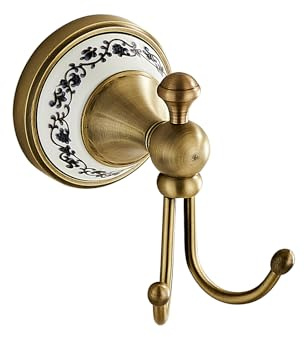 Antike Bronze Messing Bad Handtuch Haken Wand montierte Badezimmer Kleidung Haken, Antike Messing Horn Form gebogenen Handtuch YIGUANXIN