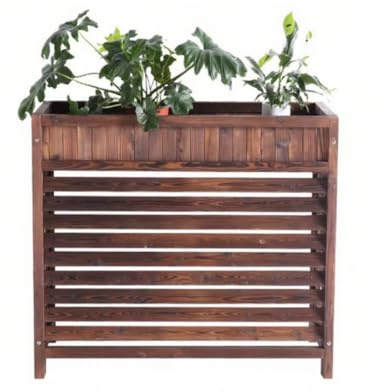 MACAGGTNTU Madera Cubre Aire Acondicionado Grande Aire Acondicionado Valla De Privacidad Contraventanas Vallas De Madera con Cubierta Superior(101x43x94cm/40x17x37in)