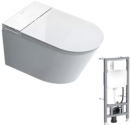 Japanische Toilette – Komplettanlage Dusch WC mit Warmwasser, Bidet- & Popodusche, UV-Sterilisation, Beheiztem Sitz & Automatischer Öffnung – Intelligente Toilette für maximale Hygiene
