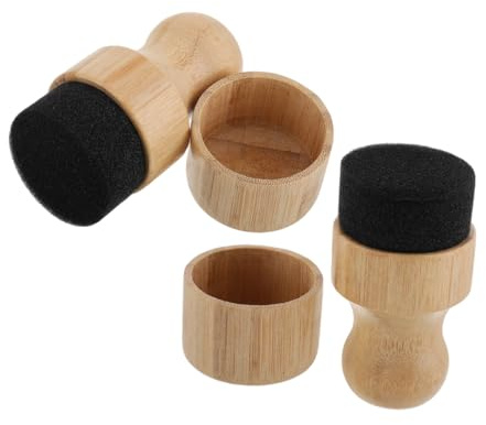 LABRIMP 2 Juegos Aplicadores de Aceite para Tablas de Cortar con Tapa Esponja y Pincel para Distribución Uniforme de Cera y Aceite Preciso para Bloques de Madera y de Cocina