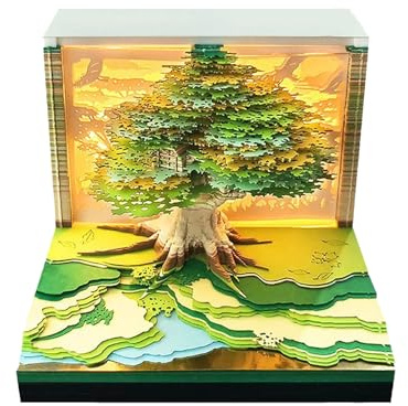 Calendario 3D 2026 | Calendario 3D con intaglio di carta, blocco note artistico, a forma di casa sull'albero, blocco note per il Ringraziamento, Natale, inaugurazione della casa, ufficio, decorazione