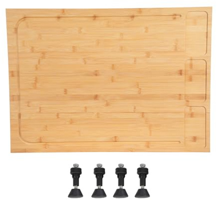 Copertura per fornelli in bambù, 75 x 54 cm, piastra di copertura in legno, tagliere grande per piano cottura in vetroceramica e a induzione, piastra di copertura e tagliere in legno, tagliere da