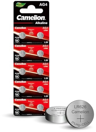20 Camelion AG4 / LR66 / 177 / 377 Knopfzelle Alkaline Alkali Batterie, 2x10-er Pack, Lange Haltbarkeit (Haltbarkeitsdatum markiert)