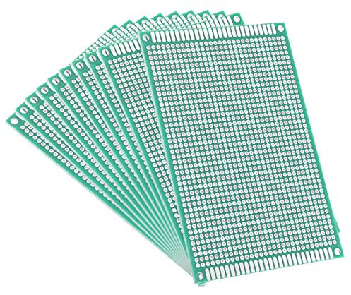 sourcing map 10 Stück Doppelseitige Leiterplatten Universal Gedruckte Schaltung Platte 8x12cm für DIY Löten Elektronische Projekte Praxis Testschaltung