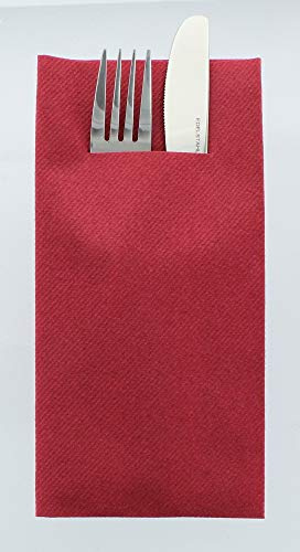 Mank Airlaid Besteckservietten Uni | 40 x 40 cm | 1/8-Falz | Premium Einweg-Serviette | saugstark | Basic | 75 Stück (Bordeaux)