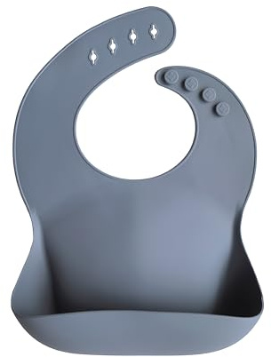 mushie Bavoir Bébé en Silicone | Bavoirs Imperméables Réglables | Bavoirs Faciles à Essuyer | 4 Tailles Réglables Avec Poches Avant Profondes | 100% Sans BPA et Phtalate | Tradewinds