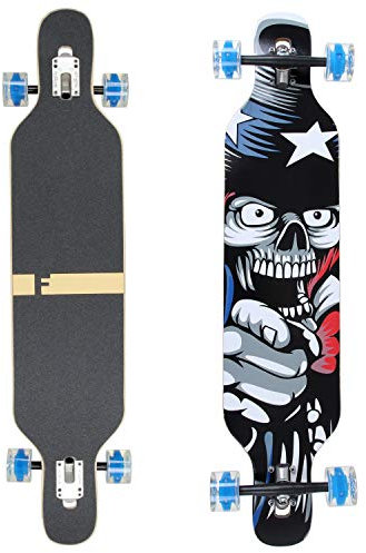 Flex2 bis 84kg - Camber Longboard (Flex2 bis 84kg, Amerika LED - Ahornholz)