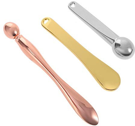 Lurrose 3stücke Teiliges Augenmassage Gesichtscreme und Augencreme-applikator aus Zinklegierung Kosmetikwerkzeug für Make-up und Creme-versorgung