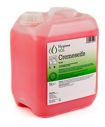 Hygiene VOS Cremeseife 96 Kanister je 5 Liter gesamt 480 Liter milde Waschlotion Seifencreme rosa für gängige Druckspendersysteme Seifenspender