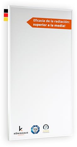 Könighaus Infrarotheizung - 600 Watt mit TÜV SÜD + 5 Jahre Herstellergarantie ✓ Doppelter Überhitzungsschutz ✓ Heizkörper in 2-4 min auf Betriebstemperatur ✓ Für Wandmontage ✓ | TÜV SÜD, 5 Jahre Herstellergarantie, doppelter Überhitzungsschutz, Betriebstemperatur in 2-4 Min.