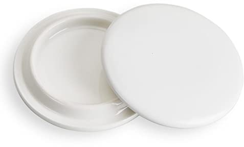 Weiße Keramik-Kaffeetassendeckel, 2 Stück, weißer Keramikdeckel für 325 ml Becher, Becherabdeckung zum Warmhalten und Staubdicht für heiße und kalte Flüssigkeiten, Außendurchmesser 8,4 cm