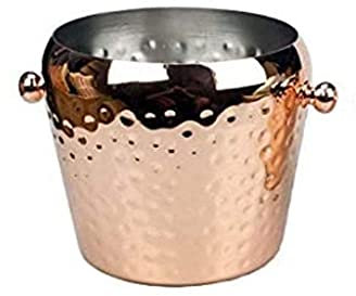WANGFENG Ice Bucket,Ice Bucket with Lid and Ice Tongs,Rose Gold Insulated Wall Stainless Steel Ice Bucket Is Suitable for Party Barbecue Activities and Parties