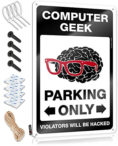 Vintage Tin Signs Funny Computer Geek Parking Only Tin Sign Room Stuff Vintage Kitchen Decor and Accessories (Size : 30X40CM)