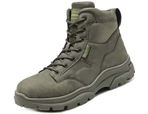 IYVW AS33 A10 A Herren Wanderschuhe High Top Trekking-Schuhe Rutschfeste Atmungsaktive Wanderschuhe Trekking-Sneaker Kampfstiefel Grün 46EU