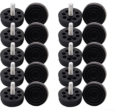 10 Stück Möbelfüße Verstellbar,M10*35 * 25mm Möbelschrauben Stellfuß mit Einschlagmutter,Stellfuß für Tischbeine Möbelbeine