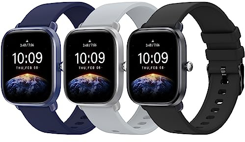 Higgs 3 Pezzi Cinturino 20mm Compatibile con Amazfit GTS 2 Mini/4 Mini/GTS 2 2e 3 4 42mm/Cinturini Amazfit Bip 3/Bip S/Bip S Lite/Bip Lite/Bip U pro,Cinturini Sportivo Morbido Silicone Donna e Uomo