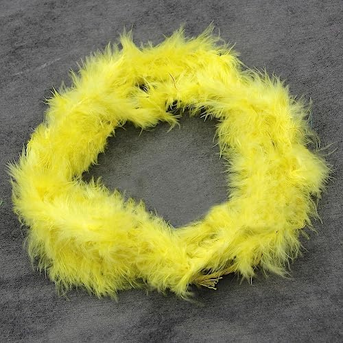 SpirWoRchlan Bunte Federboa, 2 Meter lang – zum Basteln, flauschige rosa Federboa, DIY, Mädchen, Kostüm-Zubehör, Weihnachten, Karneval, Tanzen, Hochzeit, Party, Gelb