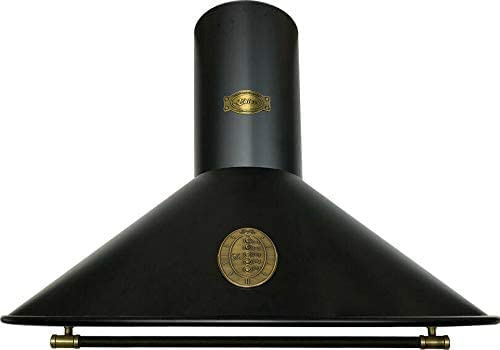 KAISER 9423 Be Retro köksfläkt för väggmontering, 90 cm, lyxtillverkare , 3 hastighetsinställningar, 910 m3/h, LED-belysning, köksfläkt, timer, fläktfläkt, svart