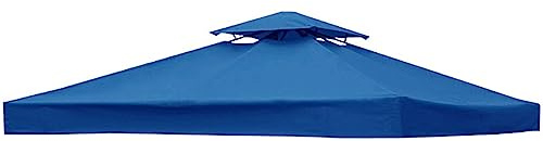 WWYL Ersatzdach für Pavillon 3x3 Meter Wasserdicht, Ersatzdach für Garten Pavillon, Dach für Pavillion, Pavillonplane Wasserabweisend, Doppeldach für Garten, Partyzelt Plane (Blau)
